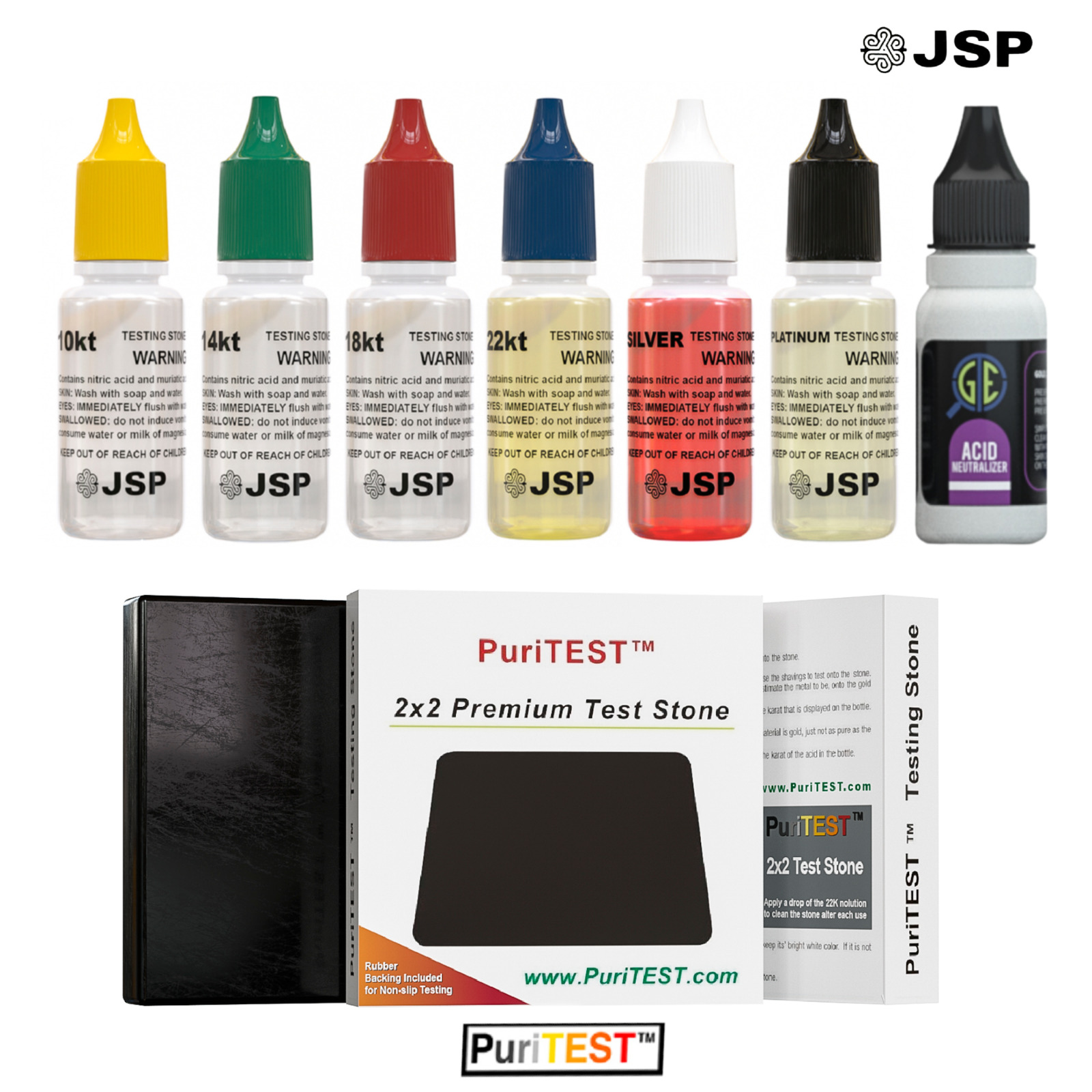 JSP Gold Acid Testing Kit Neutralizer PuriTEST