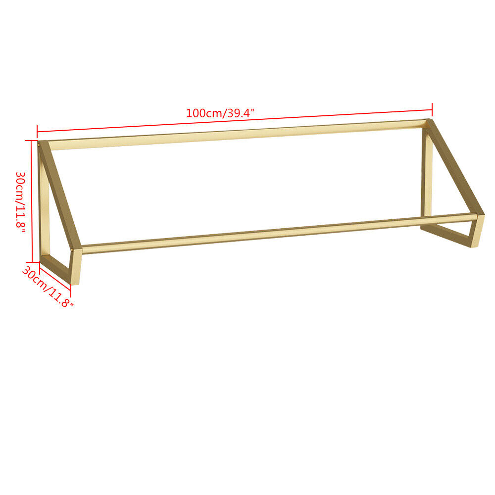Wall-Mounted Gold Garment Rack for Modern Stores