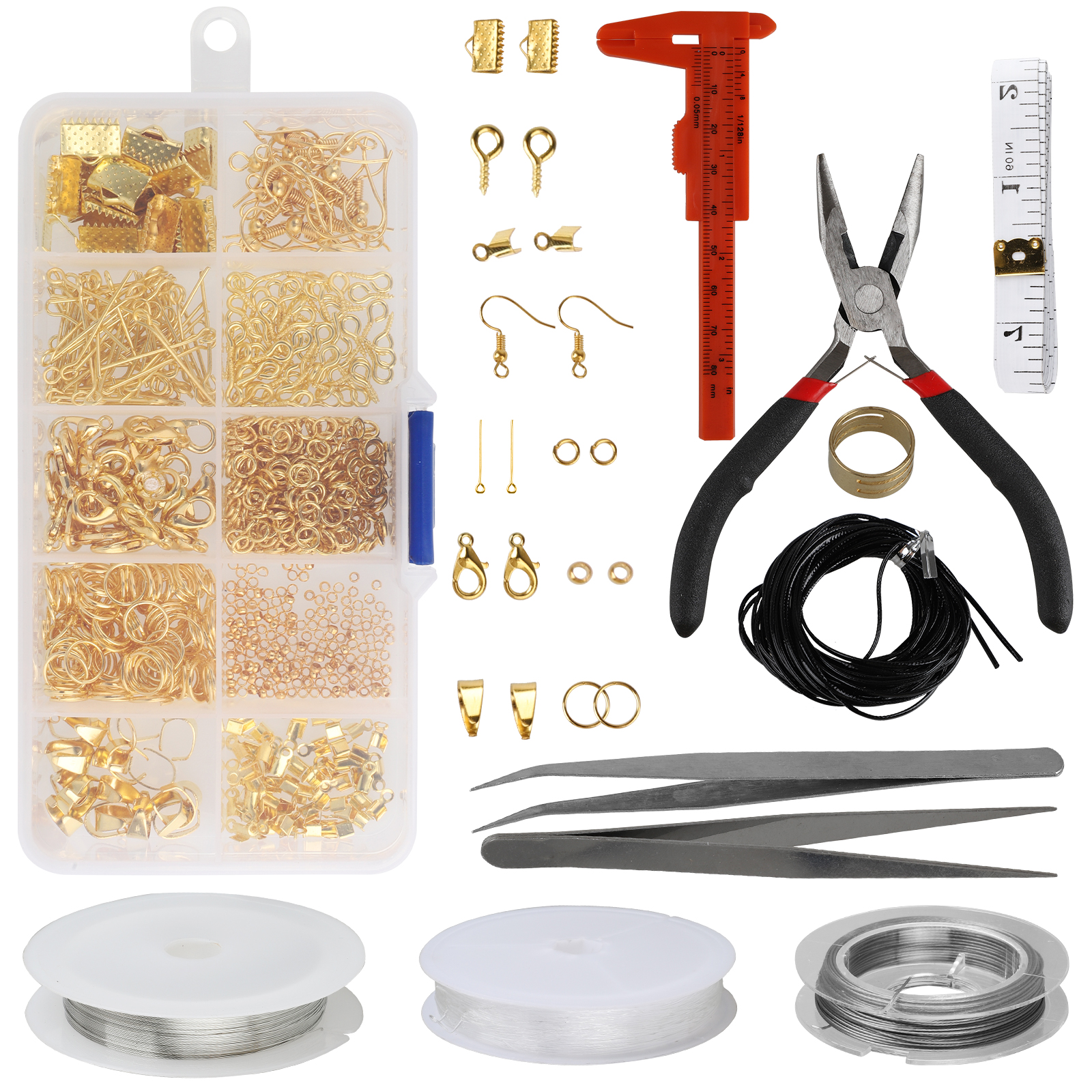 Gold Earring Making Kit with Pliers - 950PCS