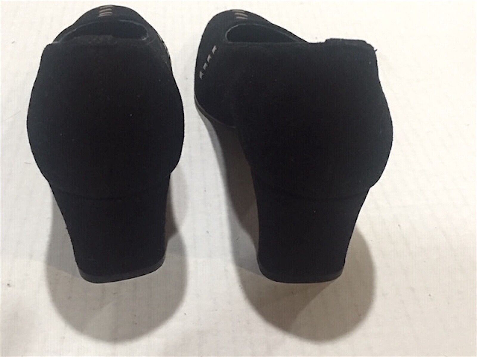 Black Suede Pumps with Bronze Accents by H.J. Redmon