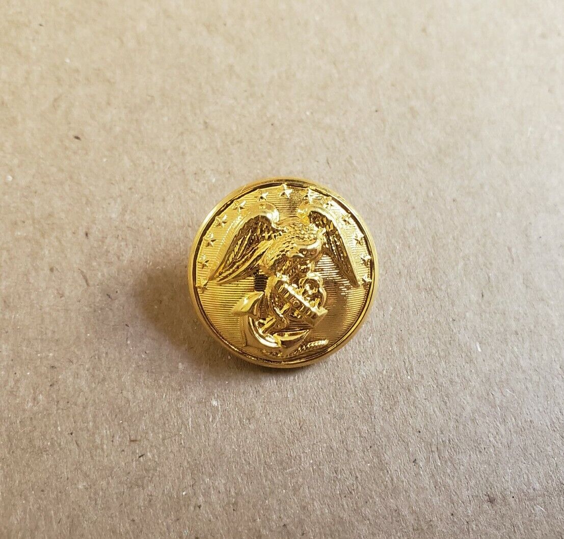 12 USMC Eagle/Anchor 1" Gold Buttons, High Profile