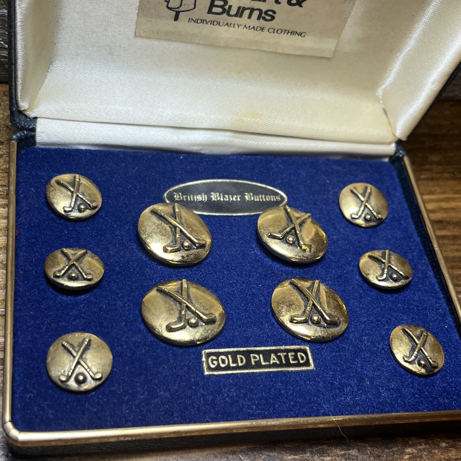 Gold Plated Vintage Blazer Buttons (Set of 10)