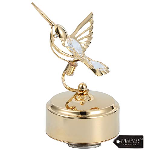Gold Music Box with Bee-Hummingbird Figurine - Memory