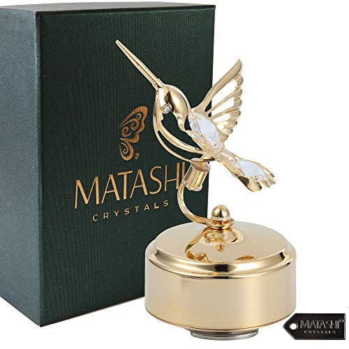 Gold Music Box with Bee-Hummingbird Figurine - Memory