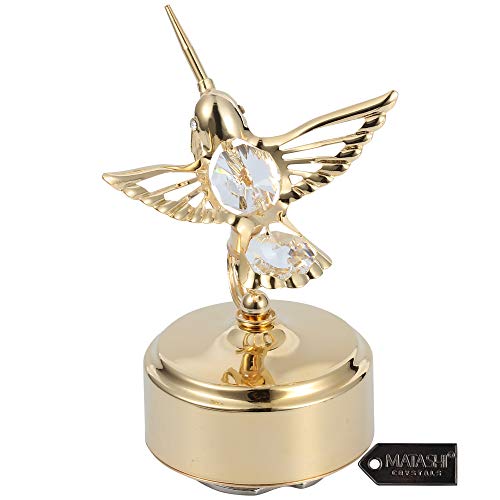 Gold Music Box with Bee-Hummingbird Figurine - Memory