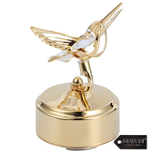Gold Music Box with Bee-Hummingbird Figurine - Memory