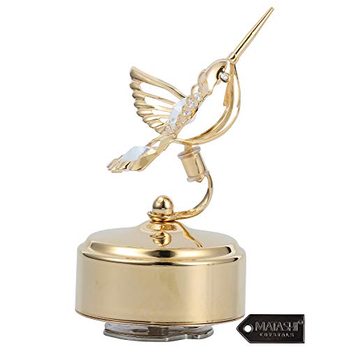 Gold Music Box with Bee-Hummingbird Figurine - Memory