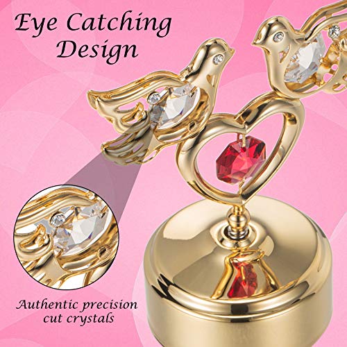Crystal Love Doves Music Box (24K Gold-plated)