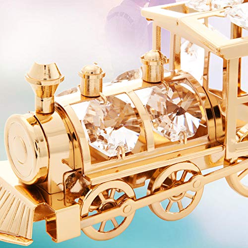 Matashi Crystal Train Ornament in 24k Gold