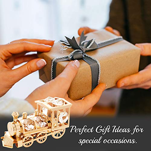 Matashi Crystal Train Ornament in 24k Gold