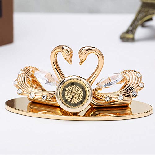 Matashi 24K Gold Plated Swan Clock Ornament