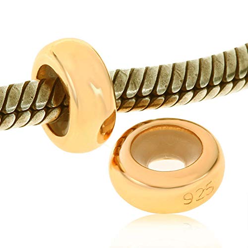 Gold Sterling Silver Spacer Charms for Pandora Bracelet