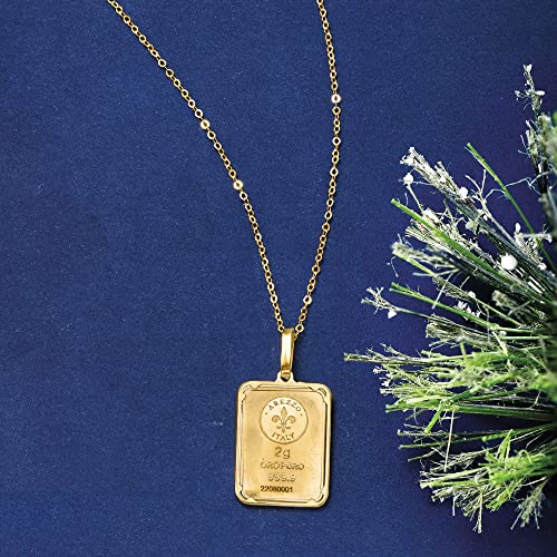 24kt Gold Fleur-De-Lis Pendant Necklace