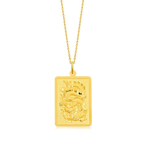 24K Solid Gold Dragon Bullion Pendant