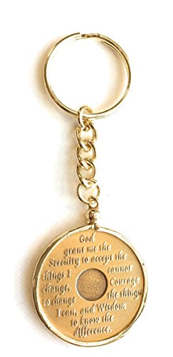 18k Gold Plated AA Keychain Chip Holder