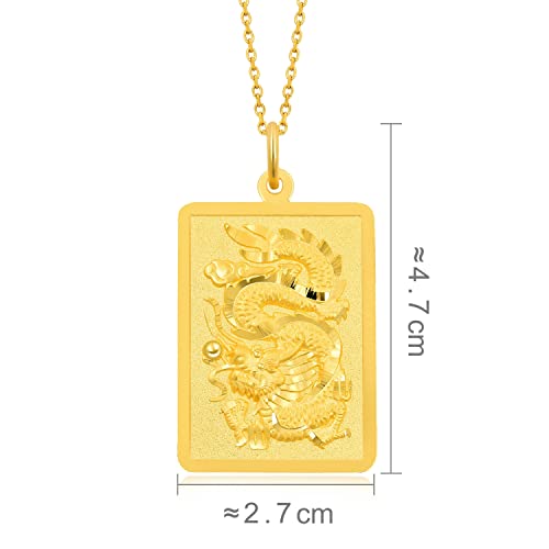 24K Solid Gold Dragon Bullion Pendant