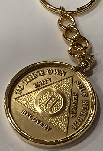 18k Gold Plated AA Keychain Chip Holder