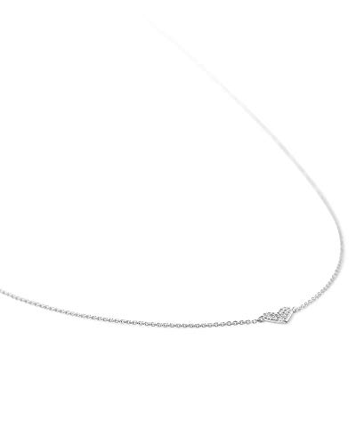 White Diamond Heart Pendant Necklace in White Gold
