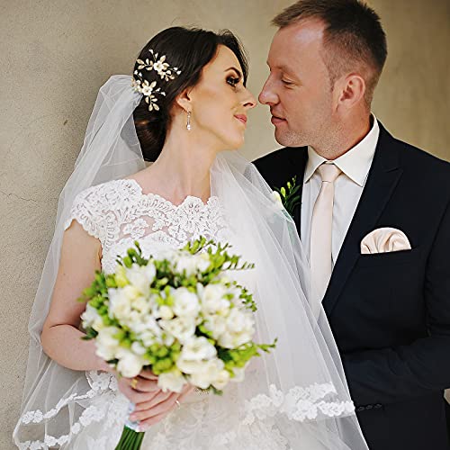 Bridal Hair Pins with Gold Leaf and Pearl