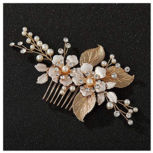 Handmade Gold Wedding Hair Comb for Brides