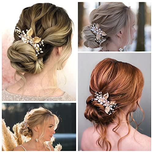 Handmade Gold Wedding Hair Comb for Brides