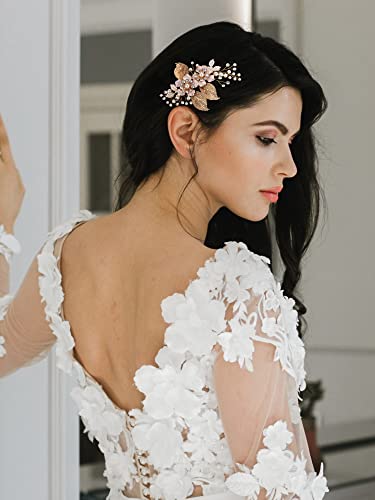 Handmade Gold Wedding Hair Comb for Brides