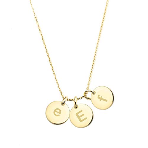 Jewee Diamond Personalized Gold Disc Necklace
