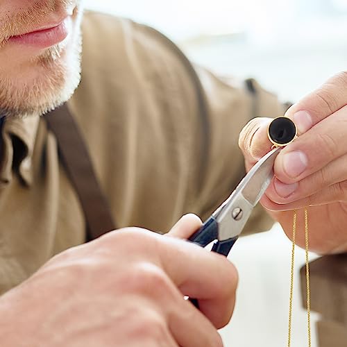 Solid Gold Onyx Necklace - December Birthstone Gift