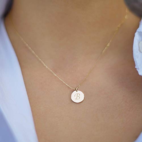 Jewee Diamond Personalized Gold Disc Necklace