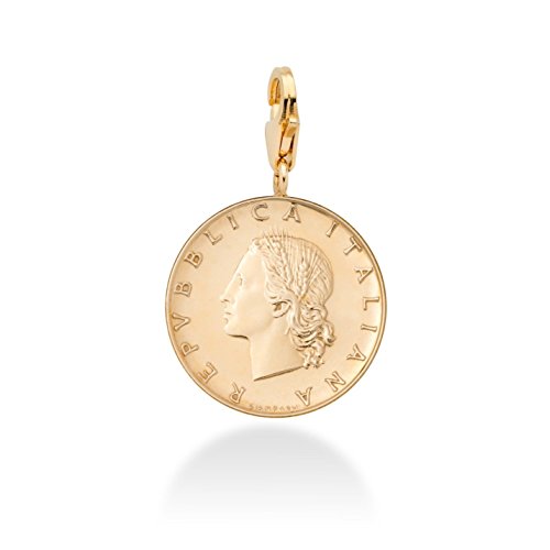 18K Gold Italian Coin Pendant - Unisex