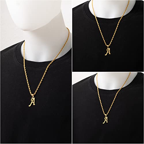 14K Gold Initial Pendant Necklace for Women/Girls