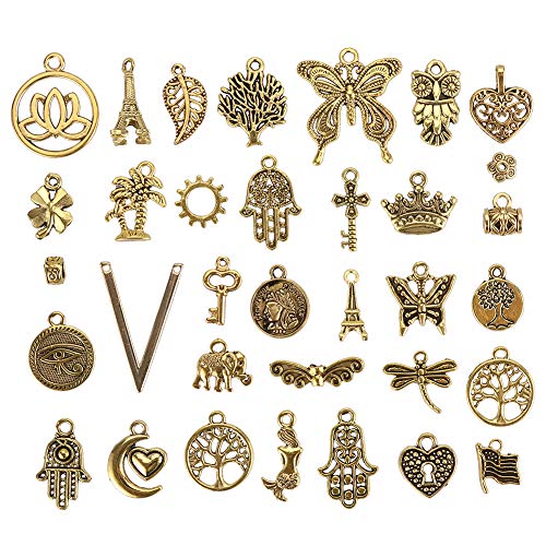 Antique Gold Jewelry Charms - 120 Pcs Wholesale