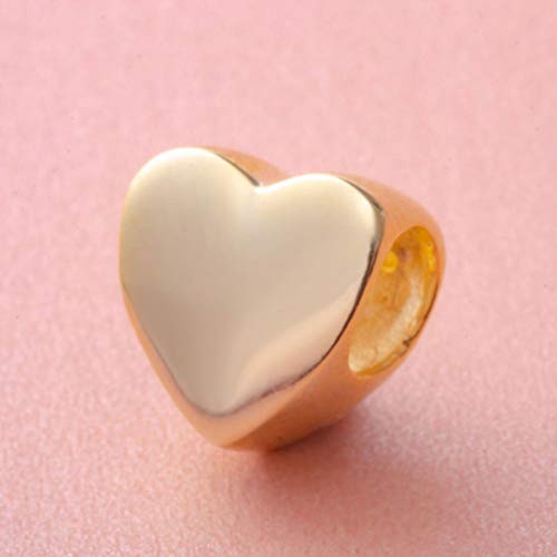 925 Sterling Gold Plated Heart Charm Bead