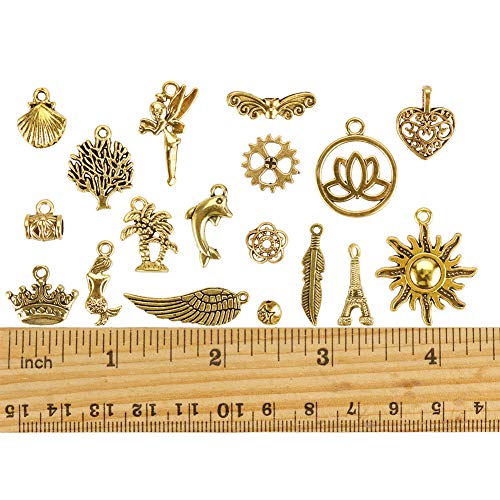 Antique Gold Jewelry Charms - 120 Pcs Wholesale