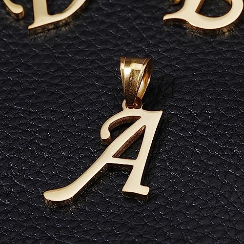 14K Gold Initial Pendant Necklace for Women/Girls