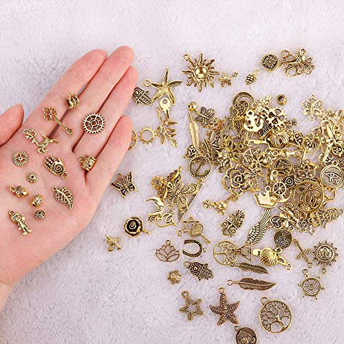 Antique Gold Jewelry Charms - 120 Pcs Wholesale
