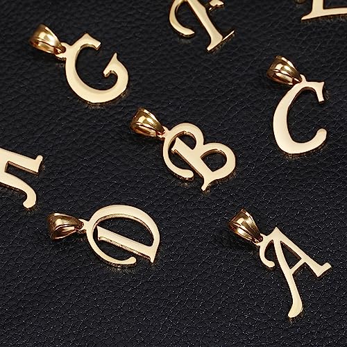 14K Gold Initial Pendant Necklace for Women/Girls