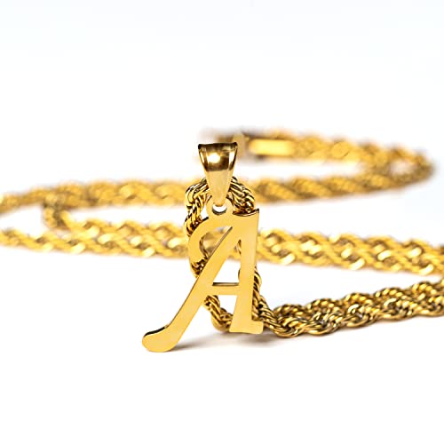 14K Gold Initial Pendant Necklace for Women/Girls