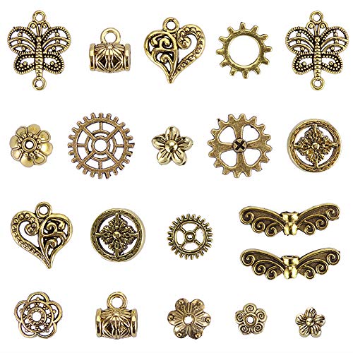 Antique Gold Jewelry Charms - 120 Pcs Wholesale