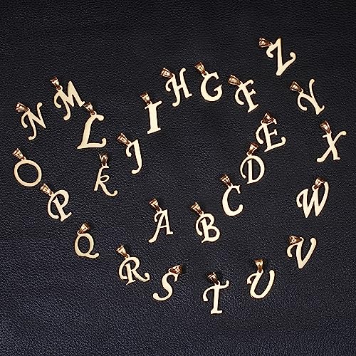 14K Gold Initial Pendant Necklace for Women/Girls