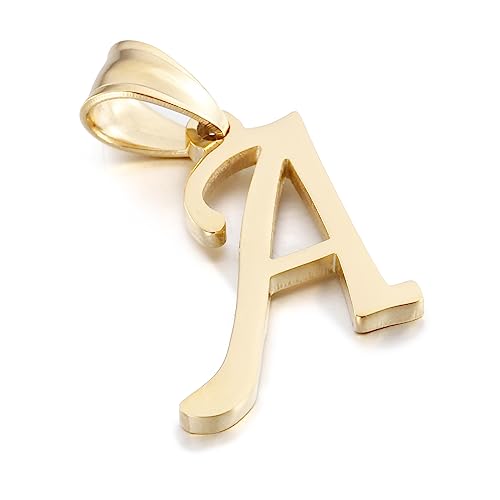 14K Gold Initial Pendant Necklace for Women/Girls