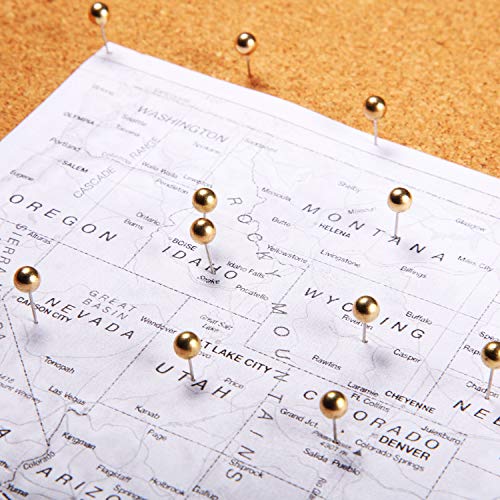 Gold Map Tacks - 300 Small Size