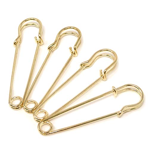 Honbay 30PCS 5cm/2Inch Brooches Heavy Duty Safety Pins for Blankets, Sweaters, Shawls, Kilts, Crafts (Gold)