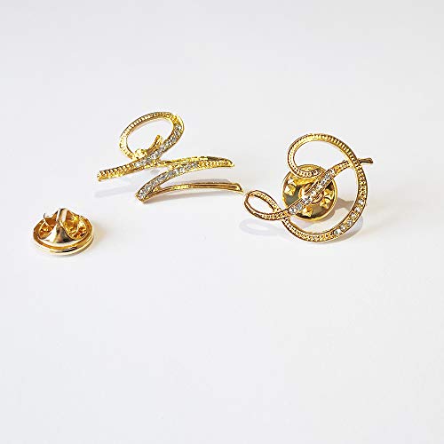 Initial Letter Brooch Pin Small Lapel Pin Tie Tack Name Personalized Gifts for Girls Women Men Boy Gold M