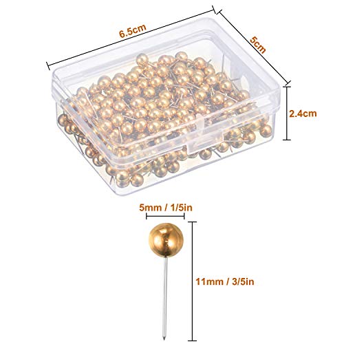 Gold Map Tacks - 300 Small Size