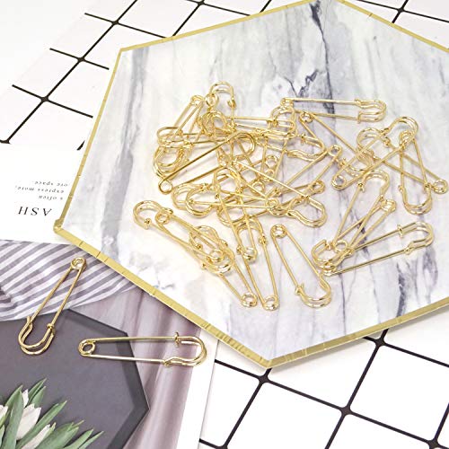 Honbay 30PCS 5cm/2Inch Brooches Heavy Duty Safety Pins for Blankets, Sweaters, Shawls, Kilts, Crafts (Gold)