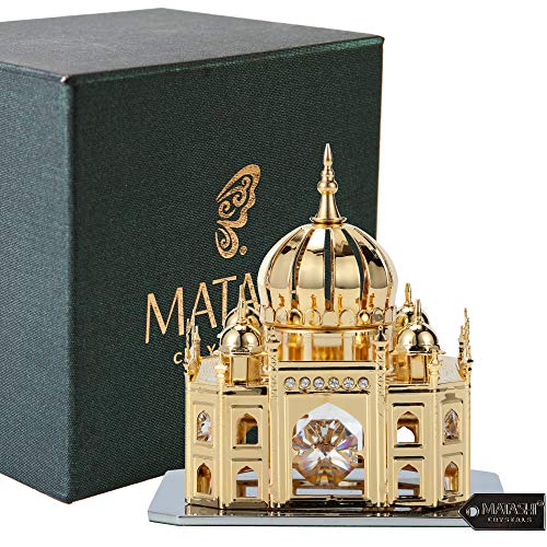 Matashi 24K Gold Plated Mosque Ornament with Crystals