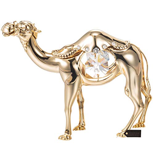 Matashi Crystal Camel Ornament, Gold Plated
