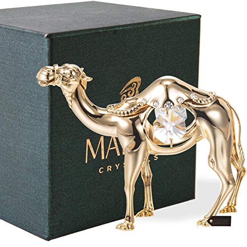Matashi Crystal Camel Ornament, Gold Plated