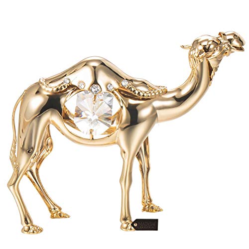 Matashi Crystal Camel Ornament, Gold Plated